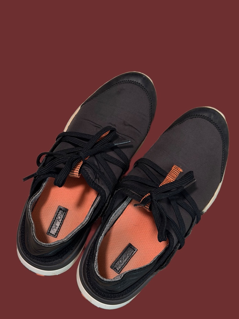 OluKai Miki Li Black & Coral Waterproof Shoes
